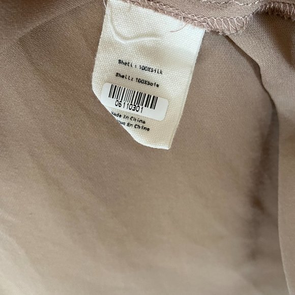 L'AGENCE Rita Drape-Front Faux-Wrap Silk Blouse NUDE - Picture 10 of 13